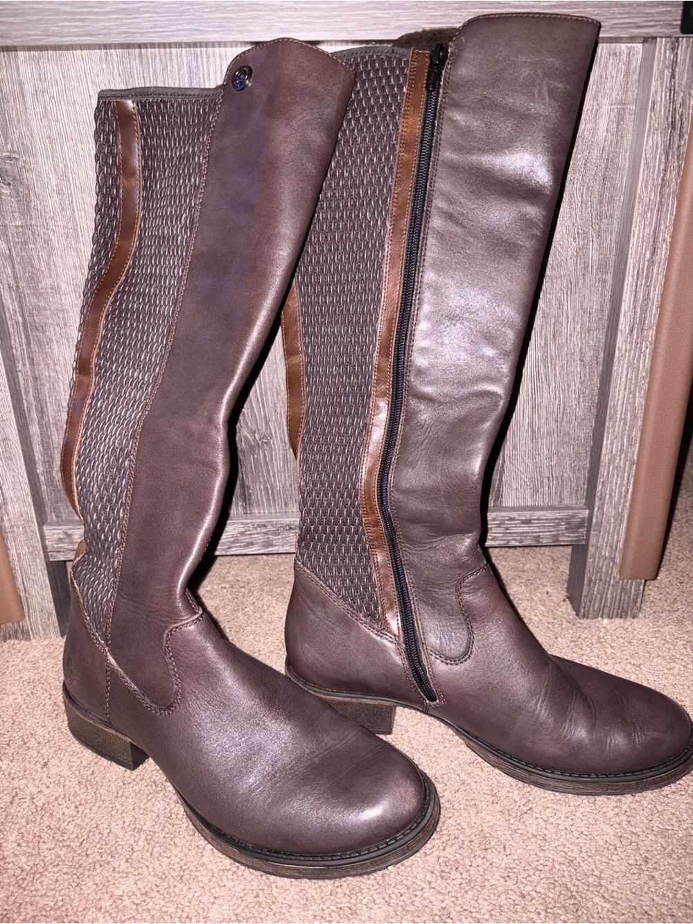 Rieker Women's Brown Knee-High Riding Boots